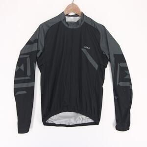 Roka Cycling Jacket Mens M Black Graphic Full Zip Long Sleeve Bike Windbreaker
